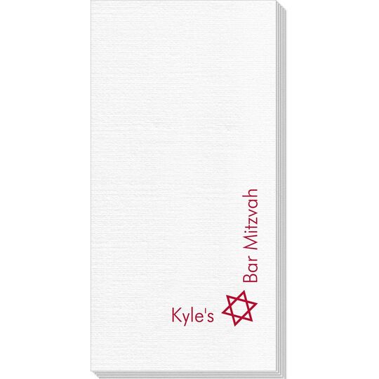 Corner Text with Star of David Design Deville Guest Towels